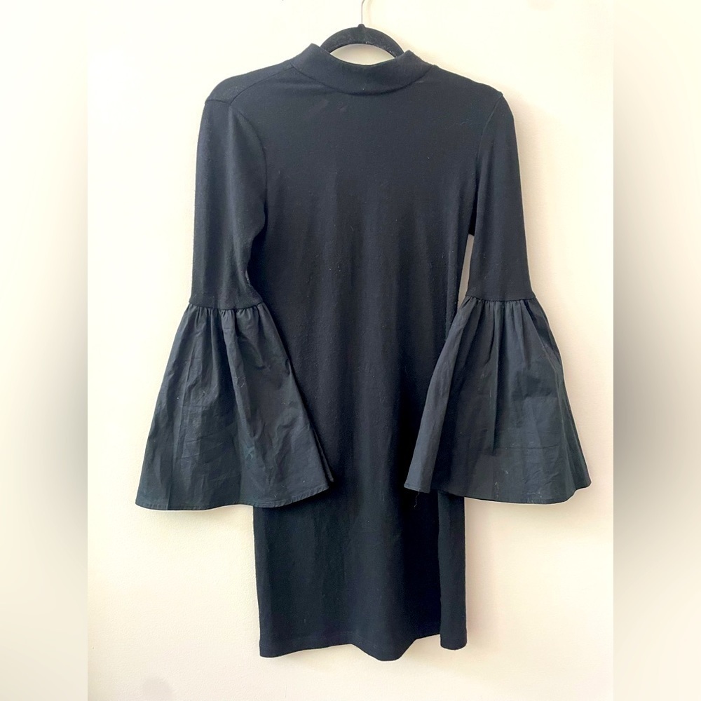 Black Bell Knit Sleeve Bodycon Dress, Size Small